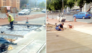 Removal of existing concrete